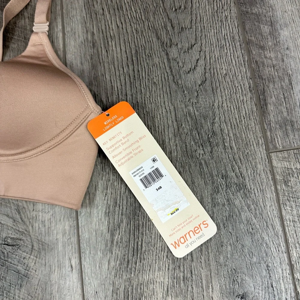 34B Warners‎ Tan Wireless Nursing Bra